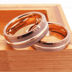 Rose Gold Coffee Engagement  Ring for Men