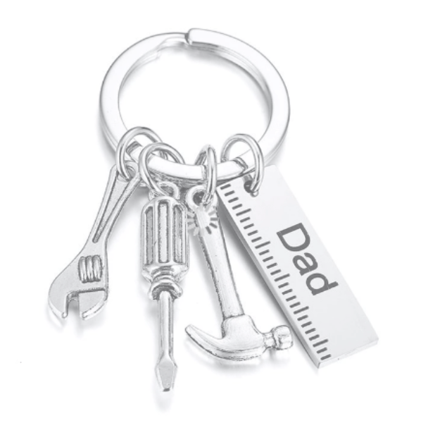 Silver Father's Day keychain
