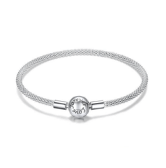 Sterling Silver Love Forever  Snake Chain Bracelet
