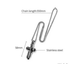 Steel Skull Cross necklace
