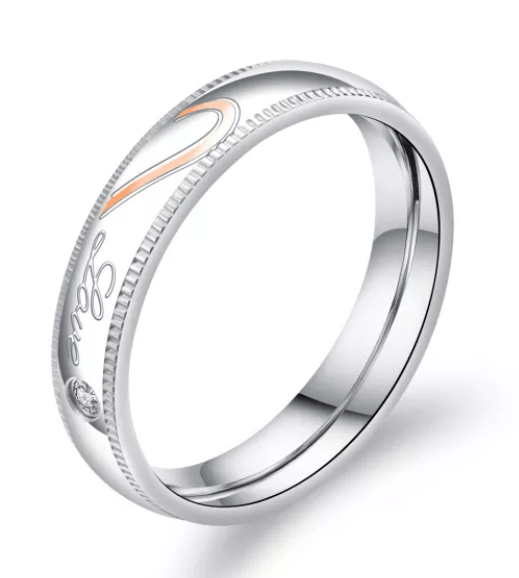 Steel Wedding Engagement Ring for Couple