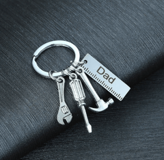 Silver Father's Day keychain