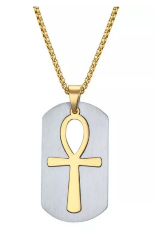 Steel & Gold Men Cross Pendant