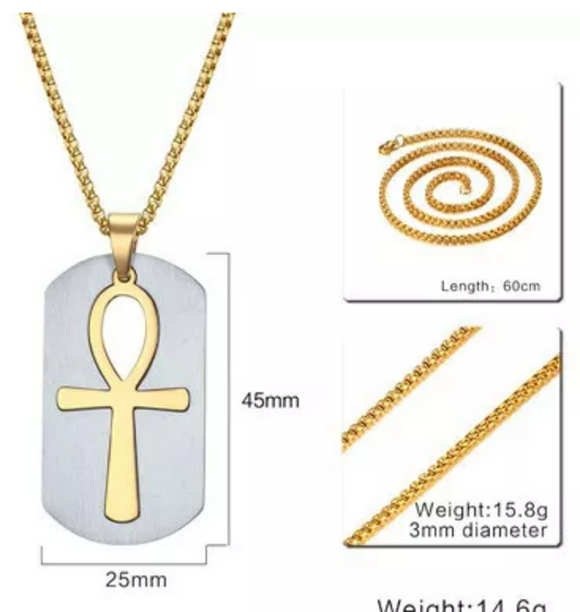 Steel & Gold Men Cross Pendant