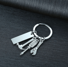 Silver Father's Day keychain