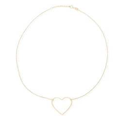 Open Charm Heart Necklace Set