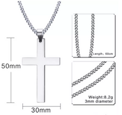 Silver Men Cross Pendant