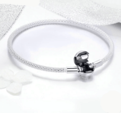 Sterling Silver Love Forever  Snake Chain Bracelet