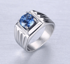 Mens Wedding Ring With Blue Stone
