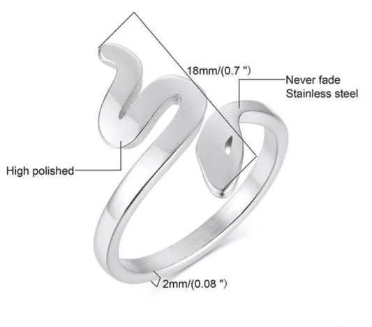 Steel Fashion Womens Snake Ring