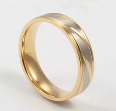Steel Gold  Wedding  & Engagement  Ring for Couple