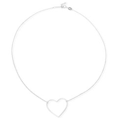 Open Charm Heart Necklace Set