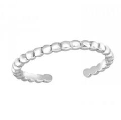 Silver Patterned Adjustable Toe Ring