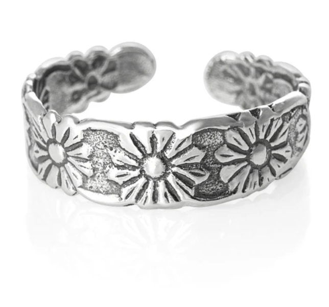 Silver Flower Toe Ring