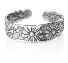 Silver Flower Toe Ring