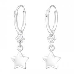 Silver Star Hoop from Crystals Swarovski