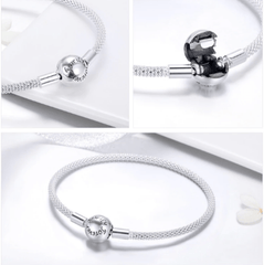 Sterling Silver Love Forever  Snake Chain Bracelet