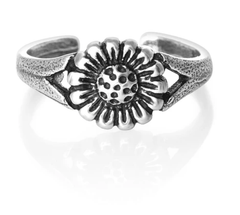Silver Flower Toe Ring