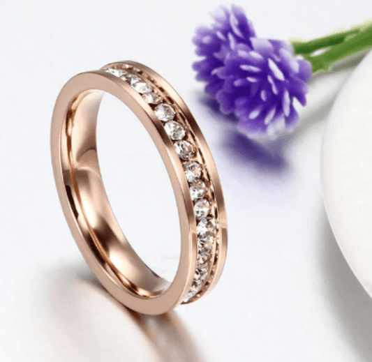 Rose Gold CZ Stones Wedding & engagement Ring for Women