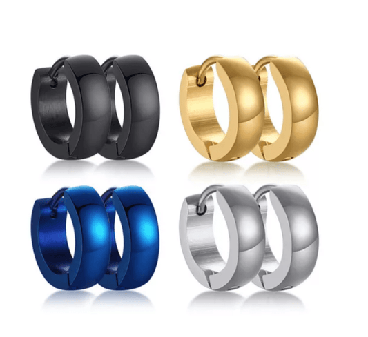 Stainless Steel Mens Hoop Earrings