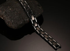 Stainless Steel  Mens  Black Magnetic Bracelet