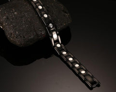 Stainless Steel  Mens  Black Magnetic Bracelet