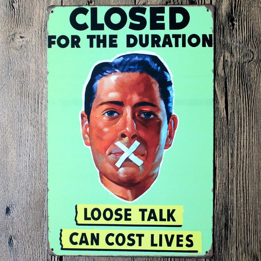 Loose Talk Quote Metal Tin Poster