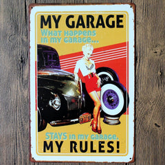 My Garage My Rules Metal Tin sign Poster