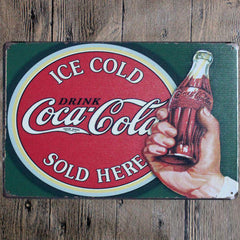 Coca Cola Sold Here Metal Tin Sign Poster