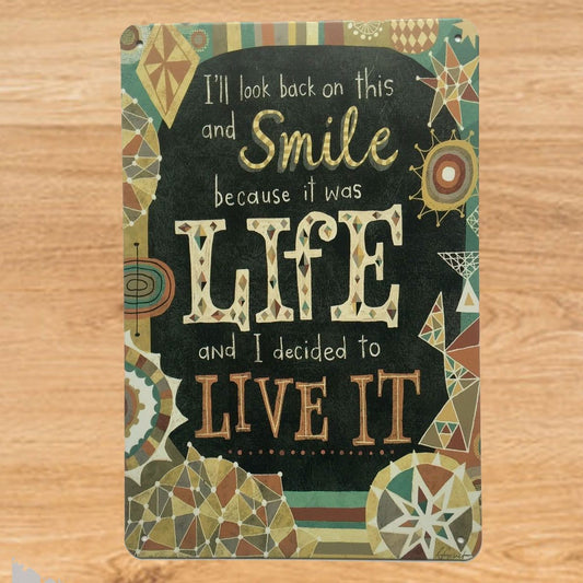 Life Is A Beautiful Thing Quote Metal Tin Sign Poster