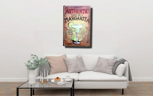 Margarita Recipe Metal Tin Sign Poster