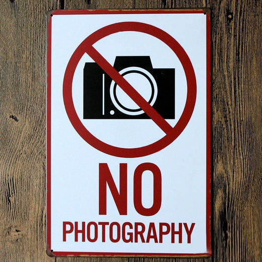 No Photography Allowed Sign Tin Poster