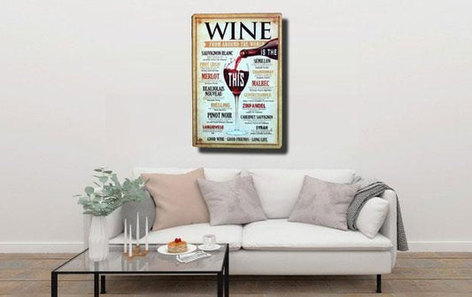 Wine From Around The World Retro Metal Tin Sign