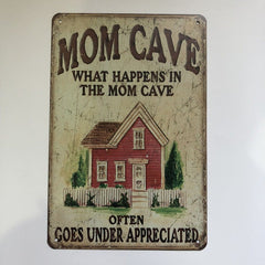 Mom Cave Sign Metal Poster
