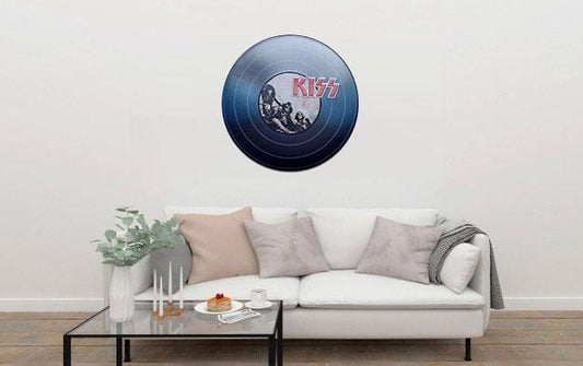 Kiss Round Embossed Metal Tin Sign Poster