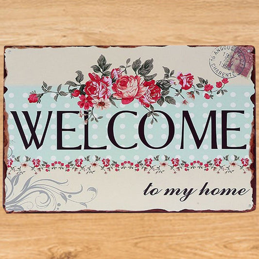 Welcome to My Home Wall Metal Tin Poster