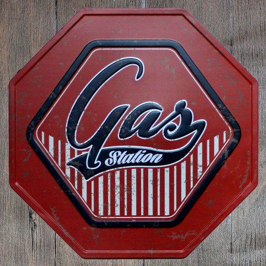 Gas Station Octagon Metal Tin Sign Poster