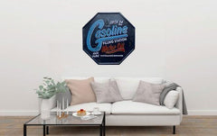 Gasoline Filling Station Octagon Metal Tin Sign Poster