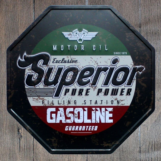 Superior Pure Power Octagon Metal Tin Sign Poster