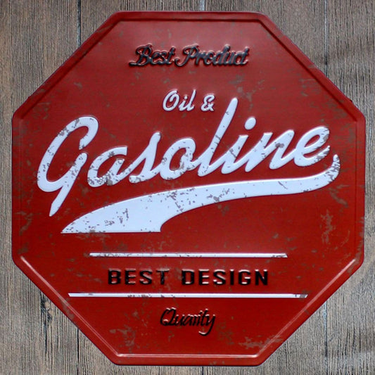 Oil & Gasoline Octagon Metal Tin Sign Poster