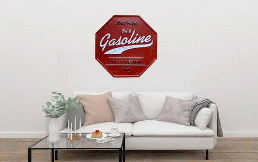 Oil & Gasoline Octagon Metal Tin Sign Poster