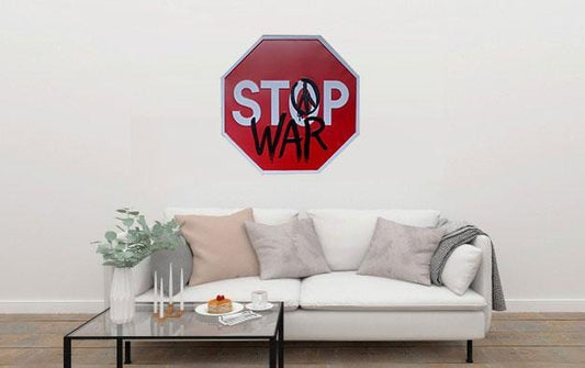 Stop War Octagon Metal Tin Sign Poster