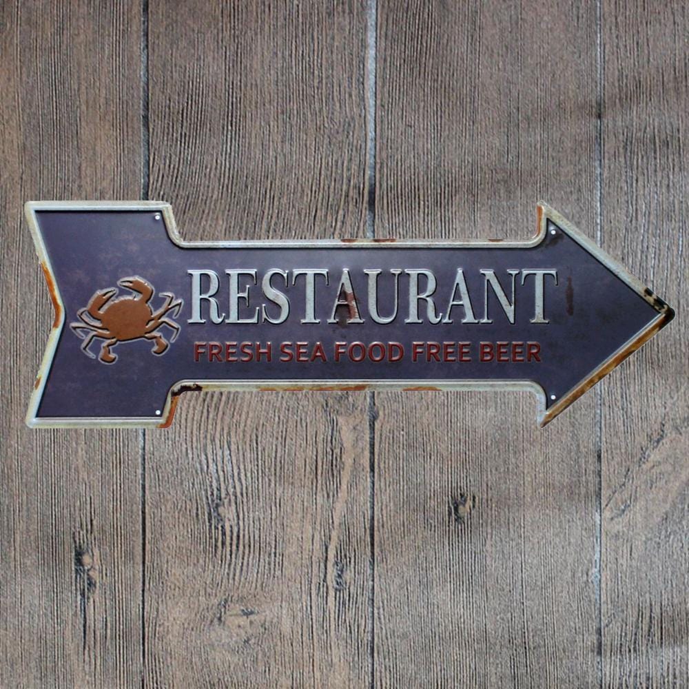 Restaurant Arrow Metal Tin Sign Poster