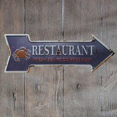 Restaurant Arrow Metal Tin Sign Poster