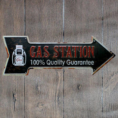 Gas Station Arrow Metal Tin Sign Poster