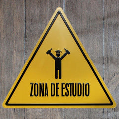 Zona De Estudio Triangle Metal Tin Sign Poster
