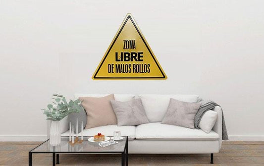 Zona Libre Triangle Metal Tin Sign Poster