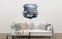 USA Motorcycle Large Metal Tin Sign Poster