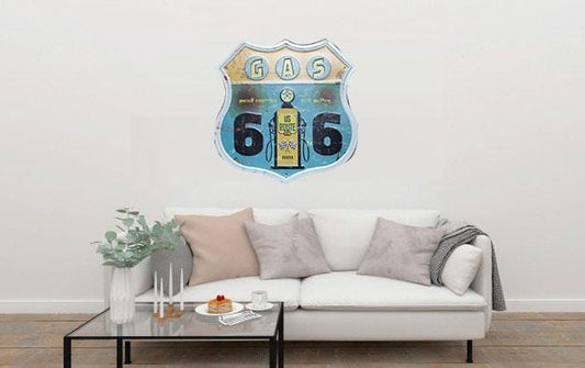 Gas 66 Large Metal Tin Sign Poster