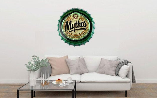Mythos Beer Cap Metal Tin Sign Poster